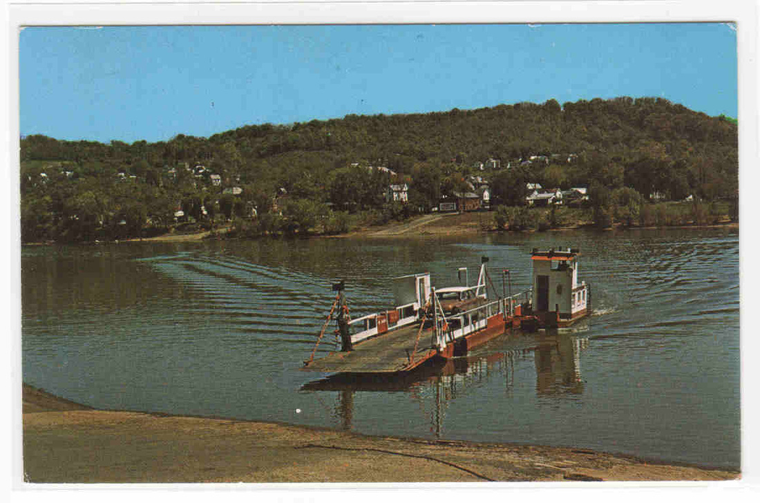 Northampton Virginia Ferry Automobile Passenger VA Vintage Linen Postcard M.V 